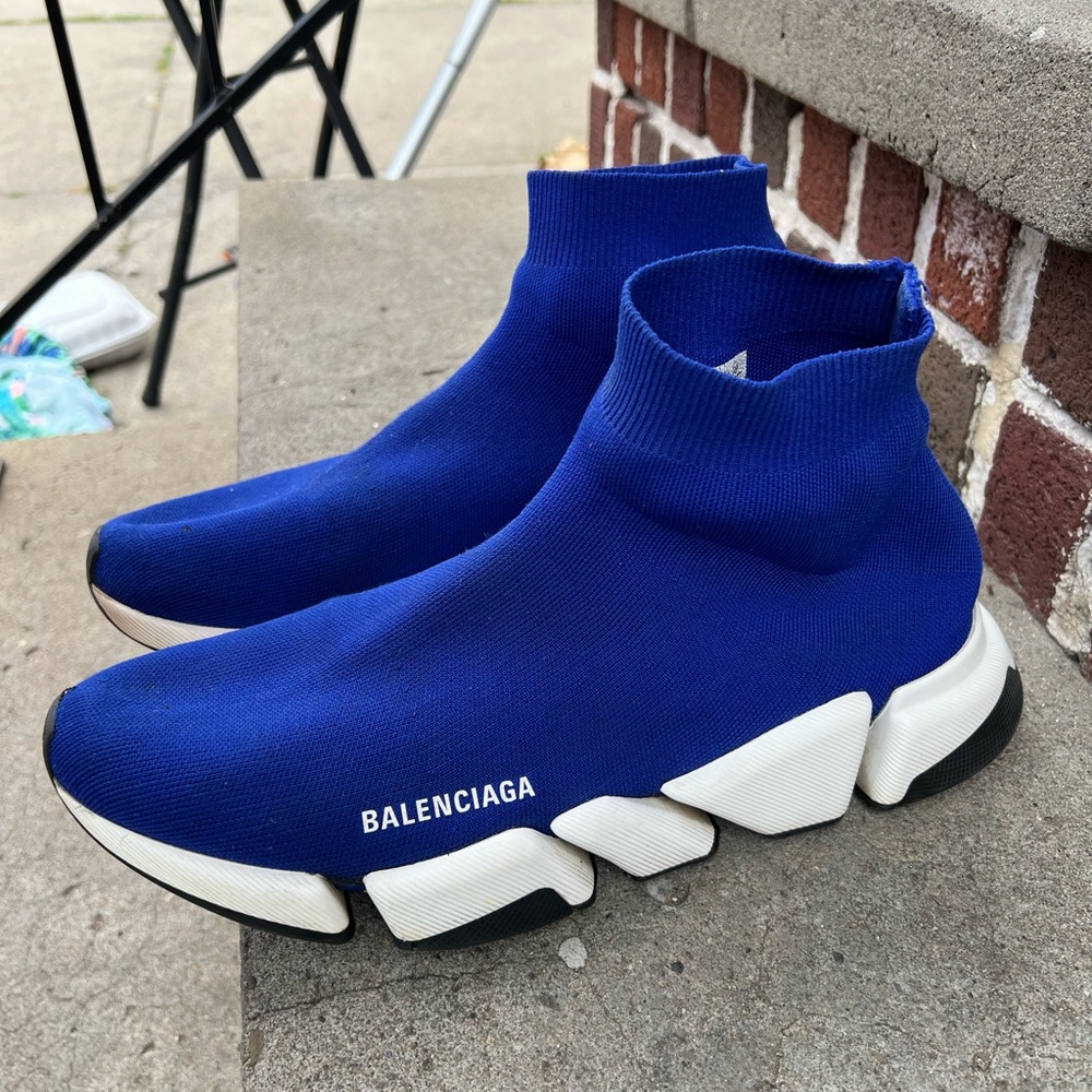 Balenciaga Blue and White Men's Sneakers